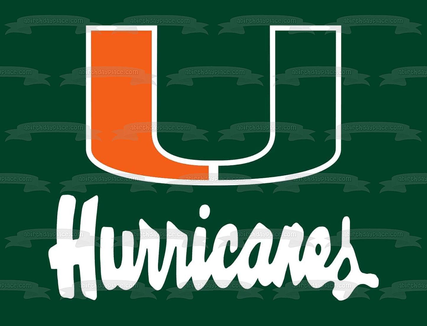 Imagen comestible para tarta con logotipo de los Miami Hurricanes de la NCAA ABPID55656 