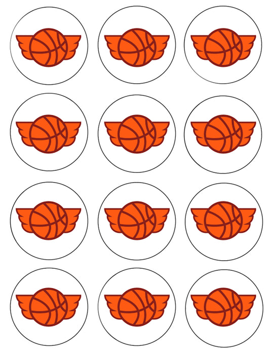 Basketball Logo Wings Edible Cupcake Topper Images ABPID55719