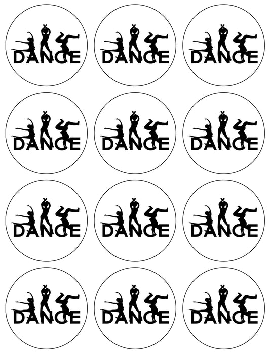 Dance Silhouettes Edible Cupcake Topper Images ABPID55725