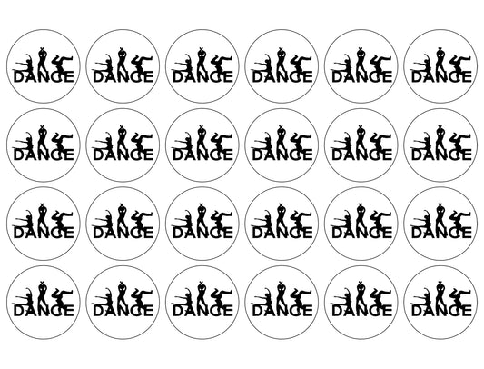 Dance Silhouettes Edible Cupcake Topper Images ABPID55726