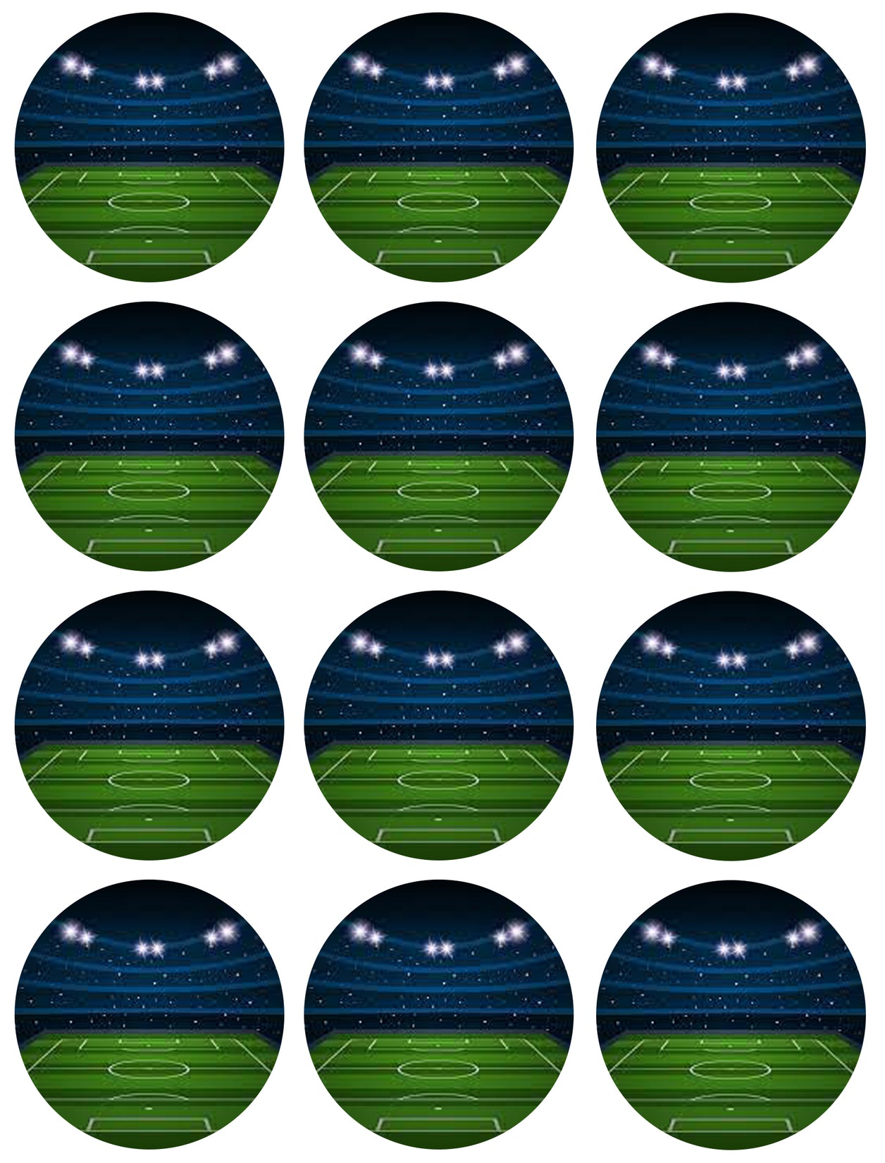 Football Field and Spotlights Edible Cupcake Topper Images ABPID55749