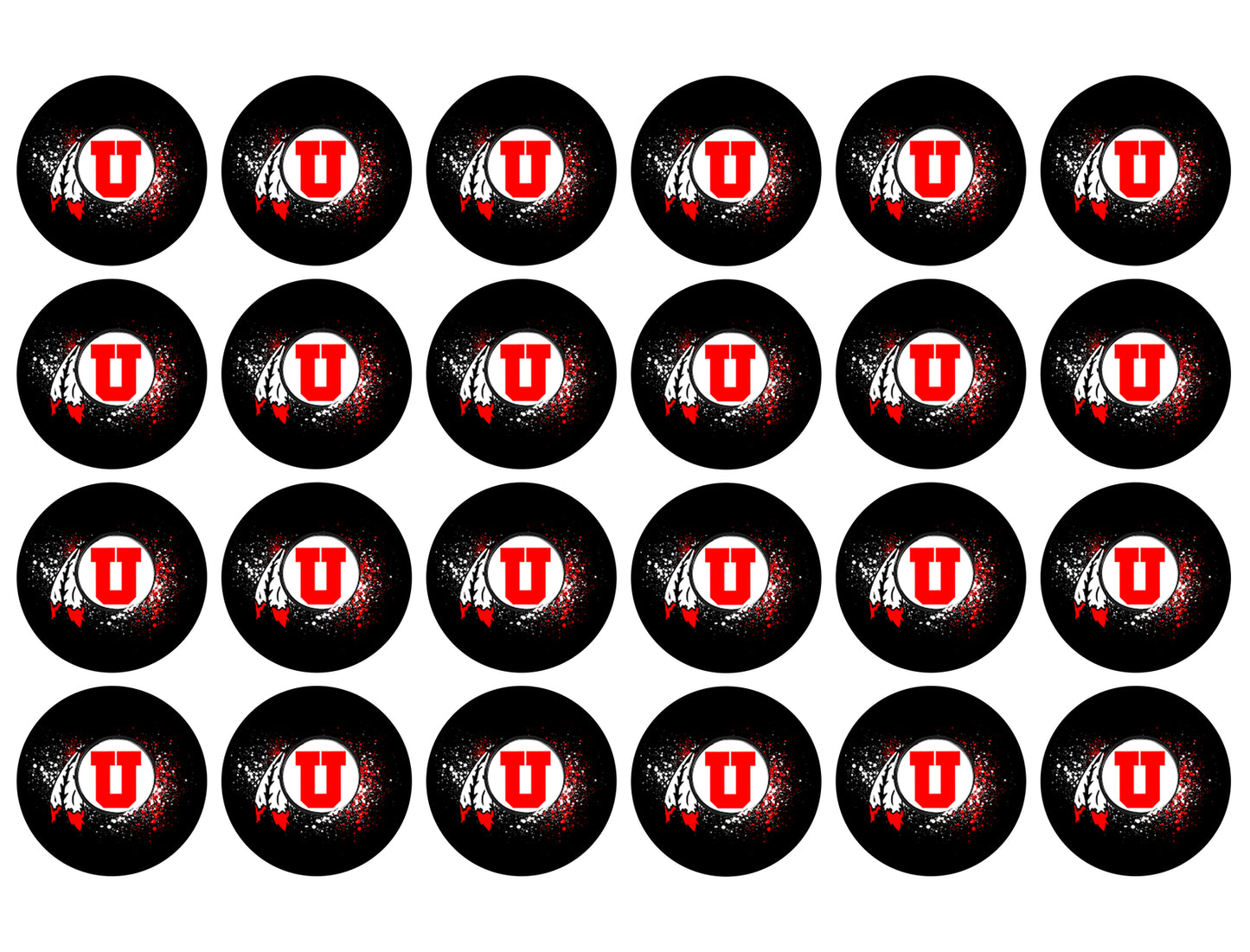 University of Utah Utes Logo Edible Cupcake Topper Images ABPID55756