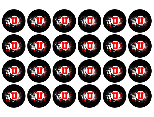 University of Utah Utes Logo Edible Cupcake Topper Images ABPID55756