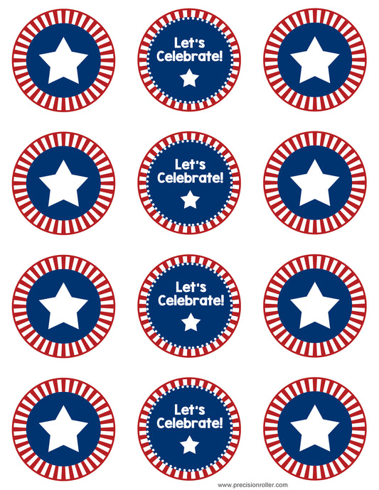 Happy Memorial Day Let's Celebrate Stars Edible Cupcake Topper Images ABPID55786