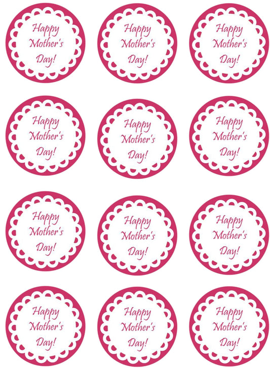 ¡Feliz día de la madre! Imágenes comestibles para decoración de cupcakes ABPID55793 