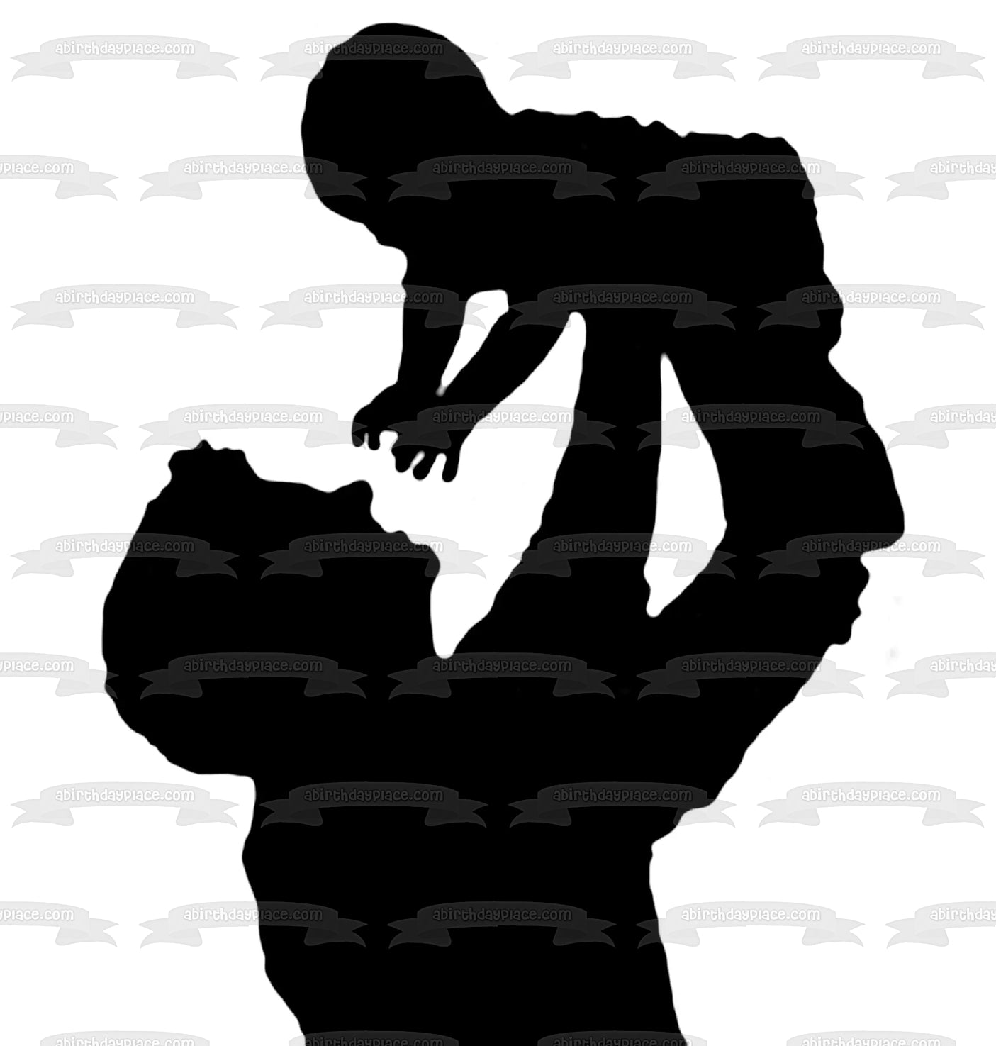 Happy Father's Day Father and Baby Silhouette Edible Cake Topper Image ABPID55796