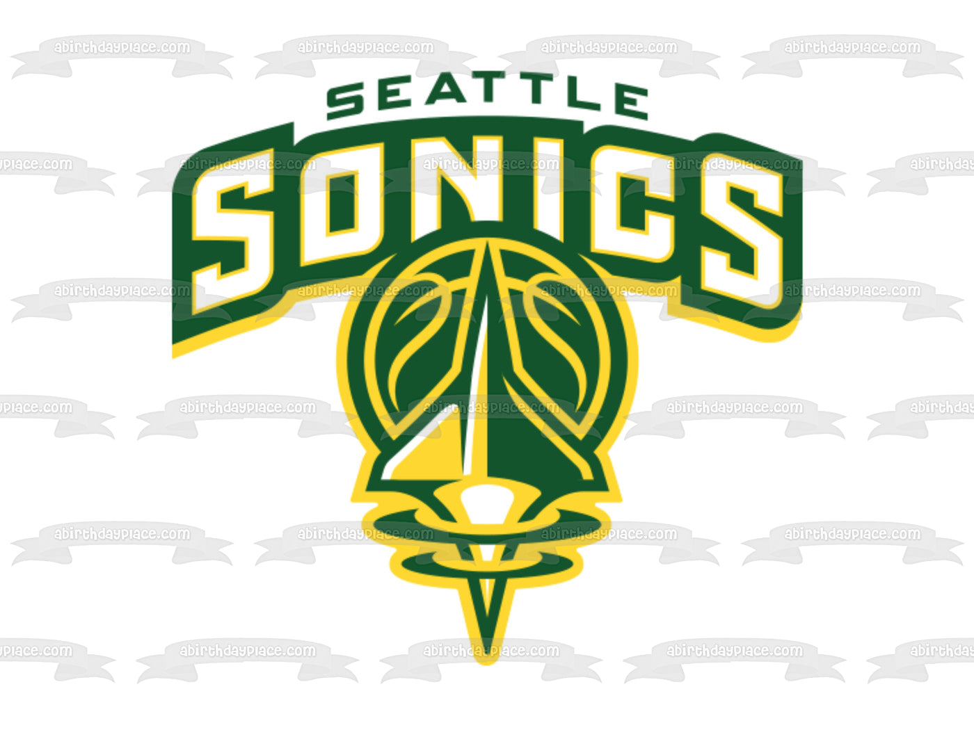 NBA Seattle Sonics Team Logo Edible Cake Topper Image ABPID55832