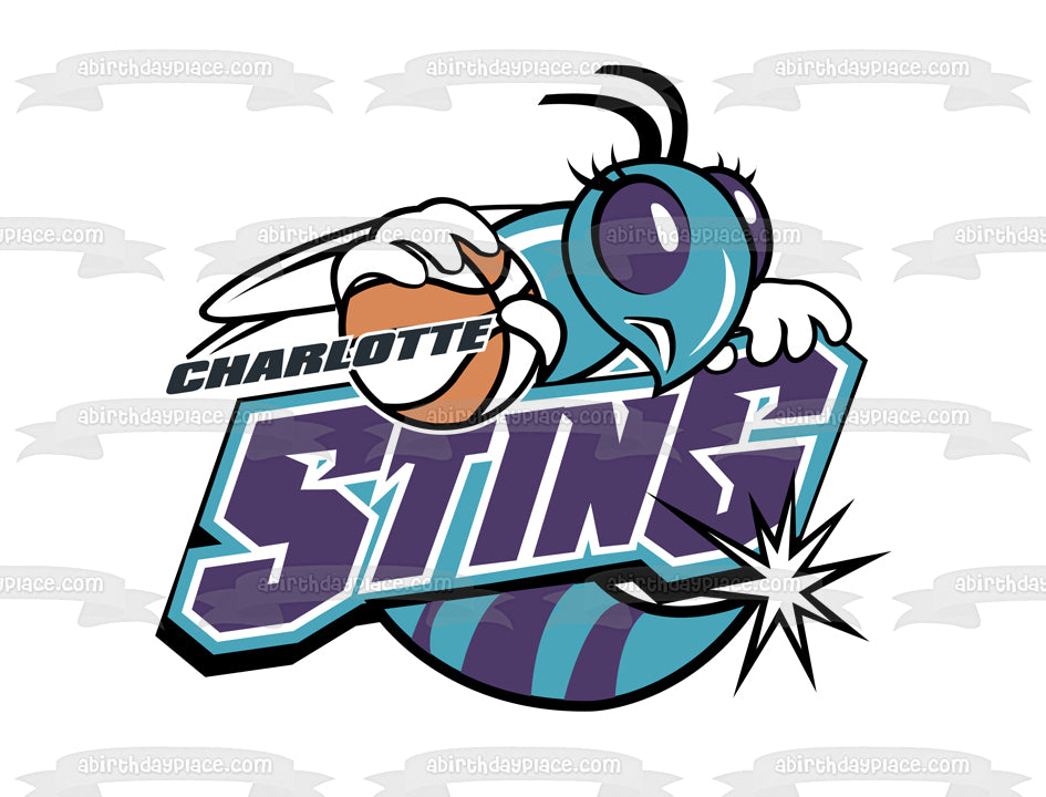 Imagen comestible para tarta con el logotipo del equipo Wnba Charlotte Sting ABPID55834 