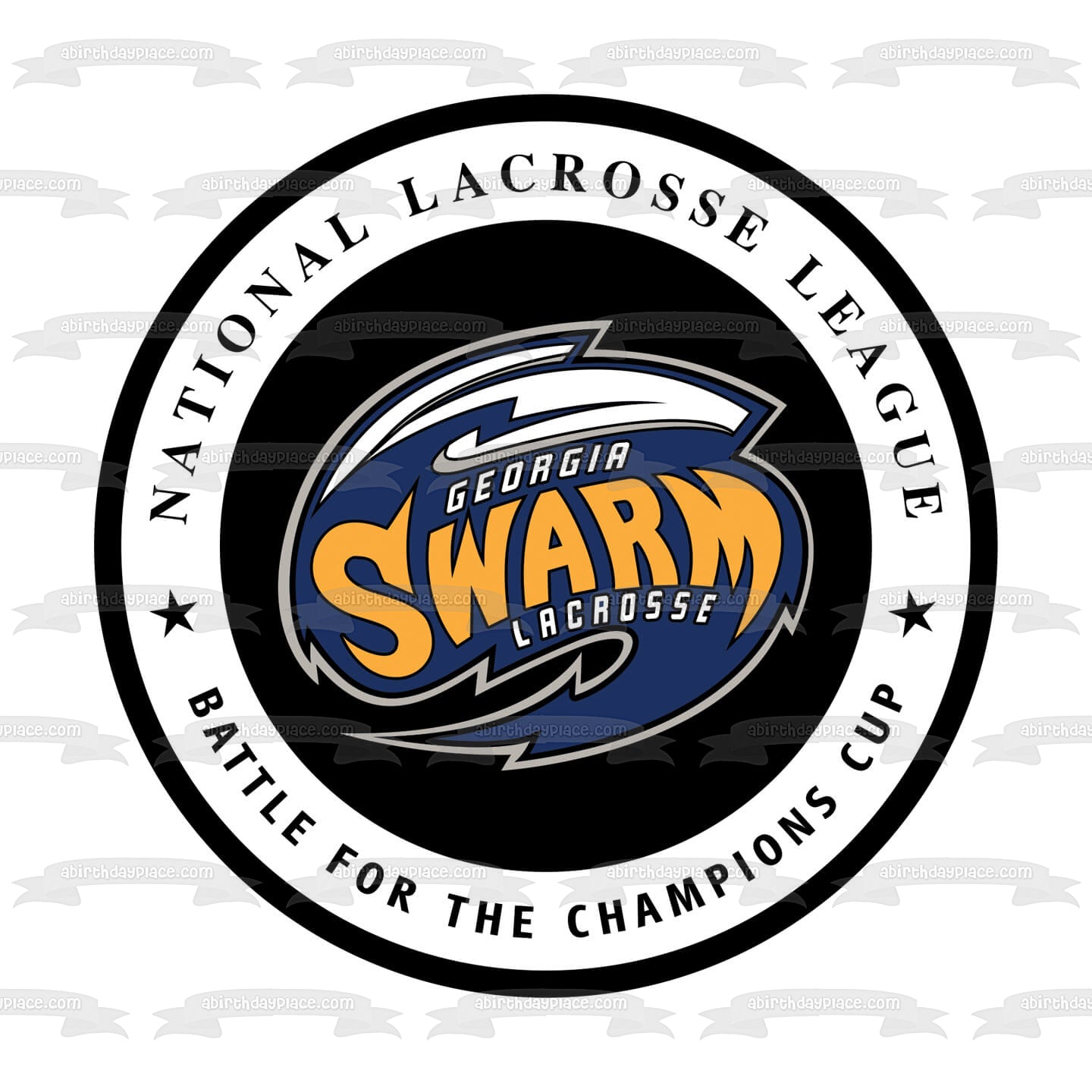 Nll Georgia Swarm Lacrosse Team Logo Edible Cake Topper Image ABPID55847