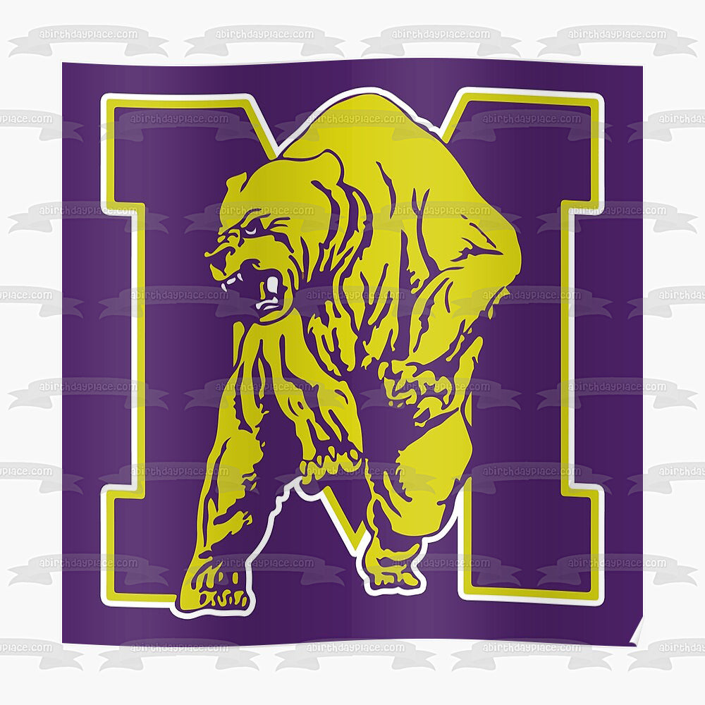 Miles College Golden Bears Logo Edible Cake Topper Image ABPID55852