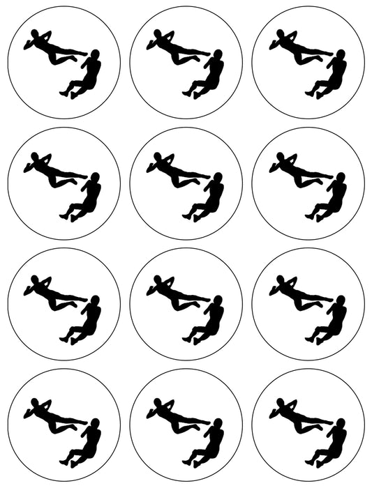 Wrestling Fighting Silhouettes Edible Cupcake Topper Images ABPID55861