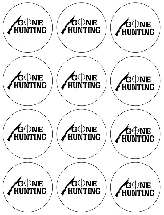 Gone Hunting Rifle and Target Edible Cupcake Topper Images ABPID55870