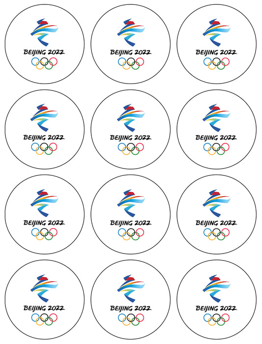 Beijing 2022 Winter Olympics Logo Edible Cupcake Topper Images ABPID55885