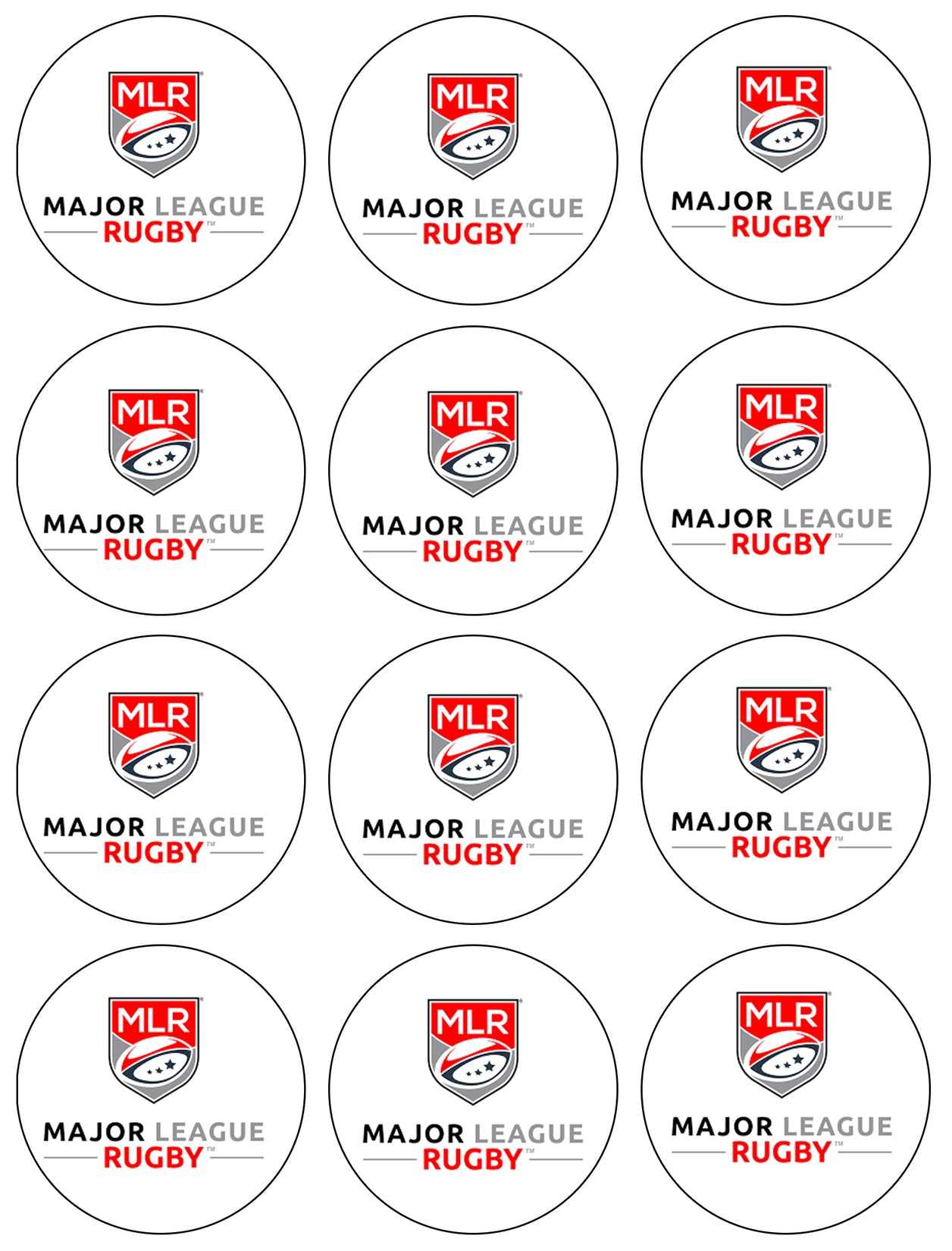 Mlr Major League Rugby Logo Edible Cupcake Topper Images ABPID55901