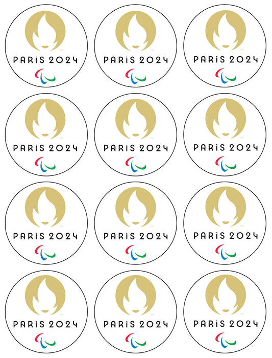 Paris 2024 Olympics Logo Summer Olympics Edible Cupcake Topper Images ABPID55905