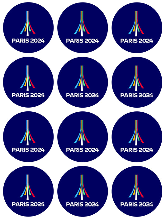 Summer Olympics Paris 2024 Olympics Logo Edible Cupcake Topper Images ABPID55909