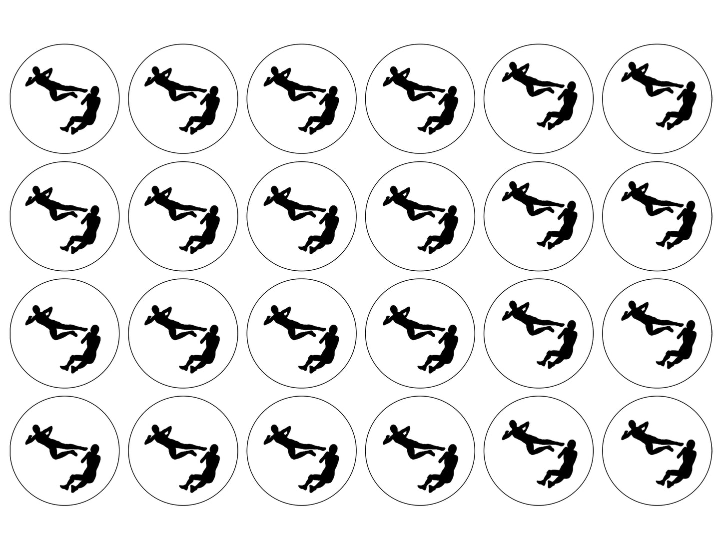 Kick Boxing Silhouette Edible Cupcake Topper Images ABPID55912