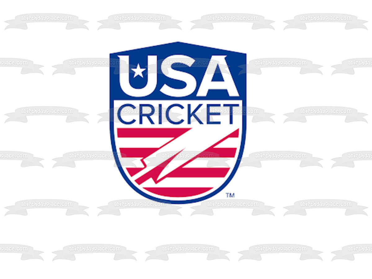 USA Cricket Logo Edible Cake Topper Image ABPID55917