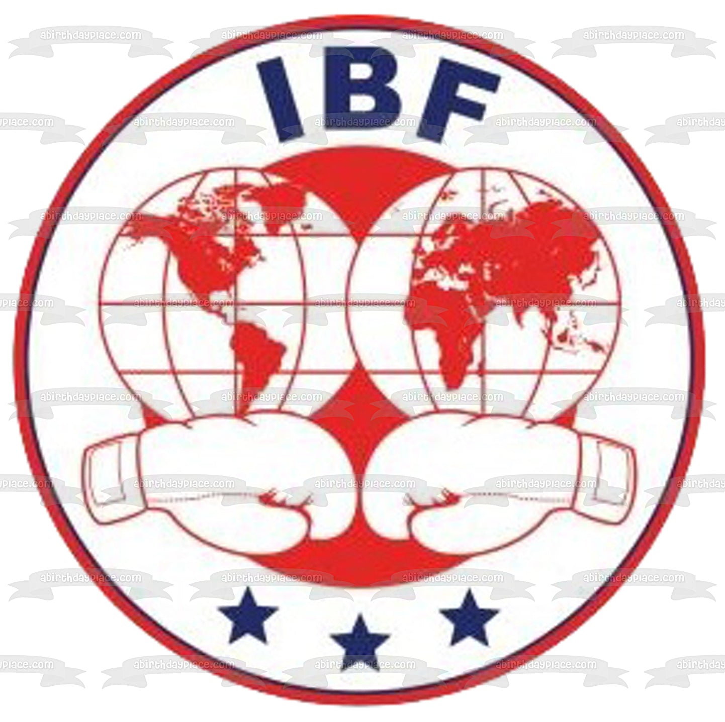 Imagen comestible para tarta con el logotipo de la Federación Internacional de Boxeo de la Ibf ABPID55921 