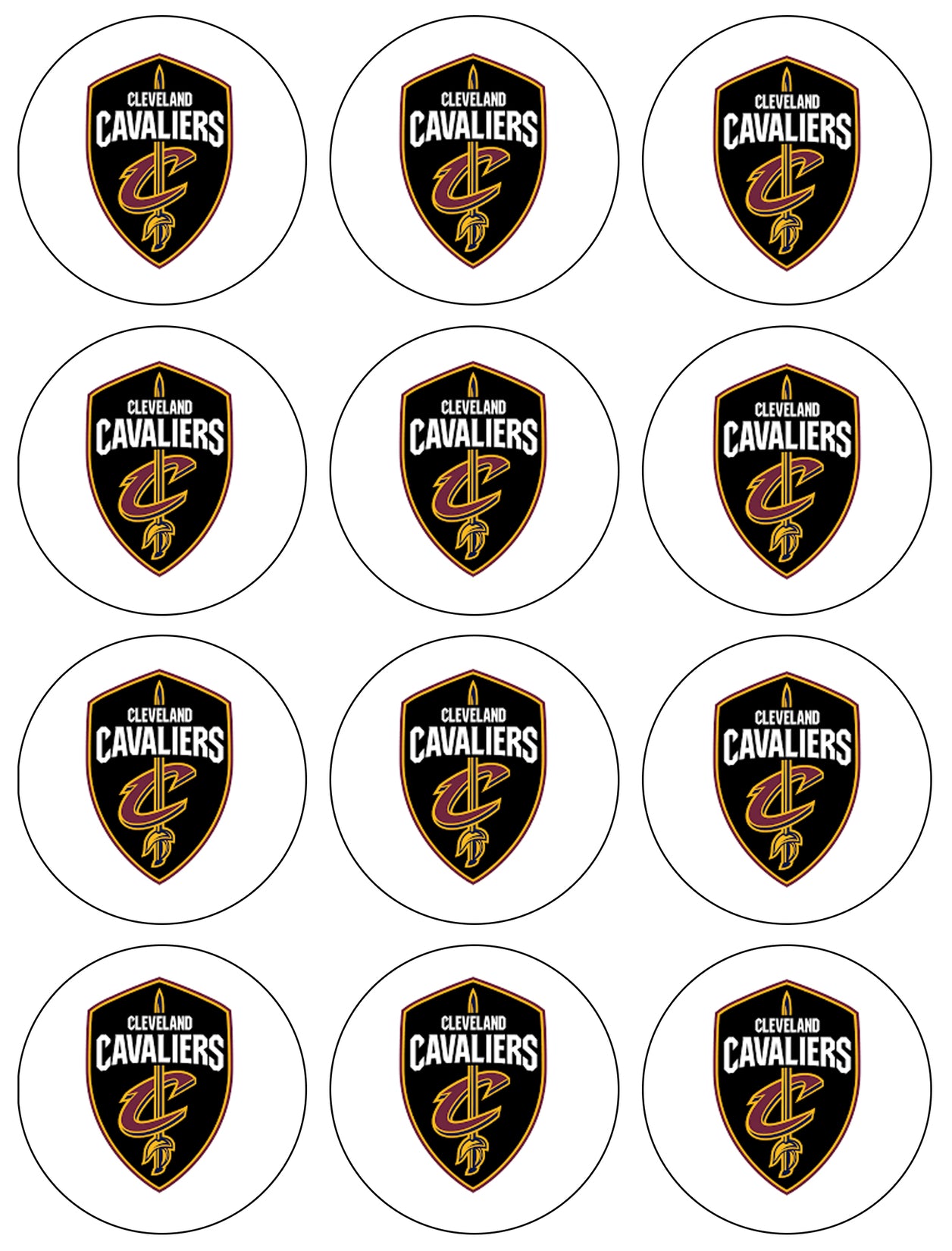 Cleveland Cavaliers Team Logo Edible Cupcake Topper Images ABPID55934