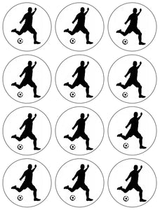 Man Soccer Kick Silhouette Edible Cupcake Topper Images ABPID55945