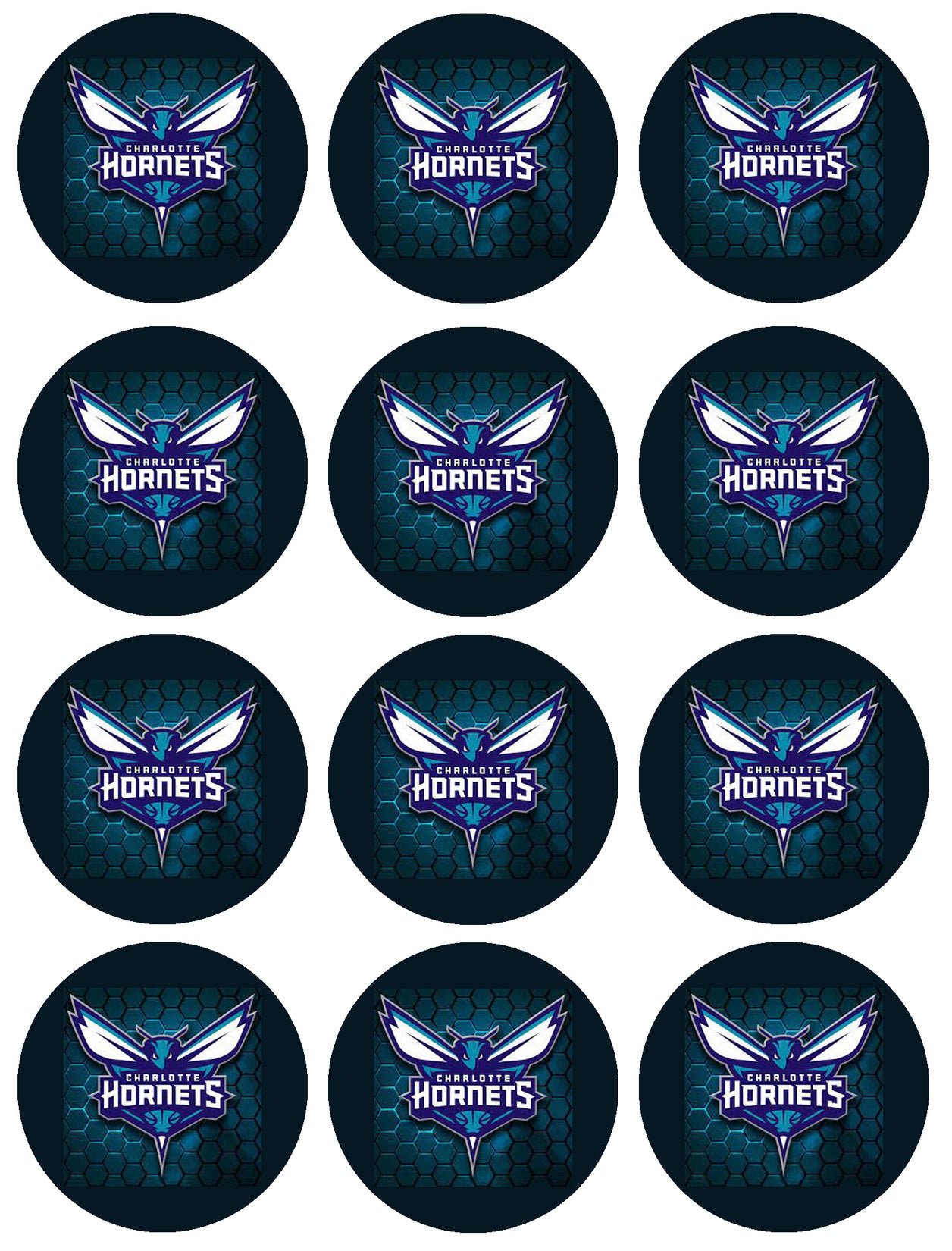 NBA Charlotte Hornets Team Logo Edible Cupcake Topper Images ABPID56001