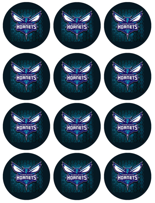 NBA Charlotte Hornets Team Logo Edible Cupcake Topper Images ABPID56001