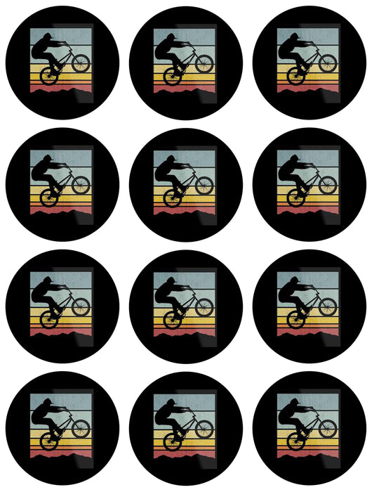 Vintage Dirt Bike Racing Rough Terrain Edible Cupcake Topper Images ABPID56004