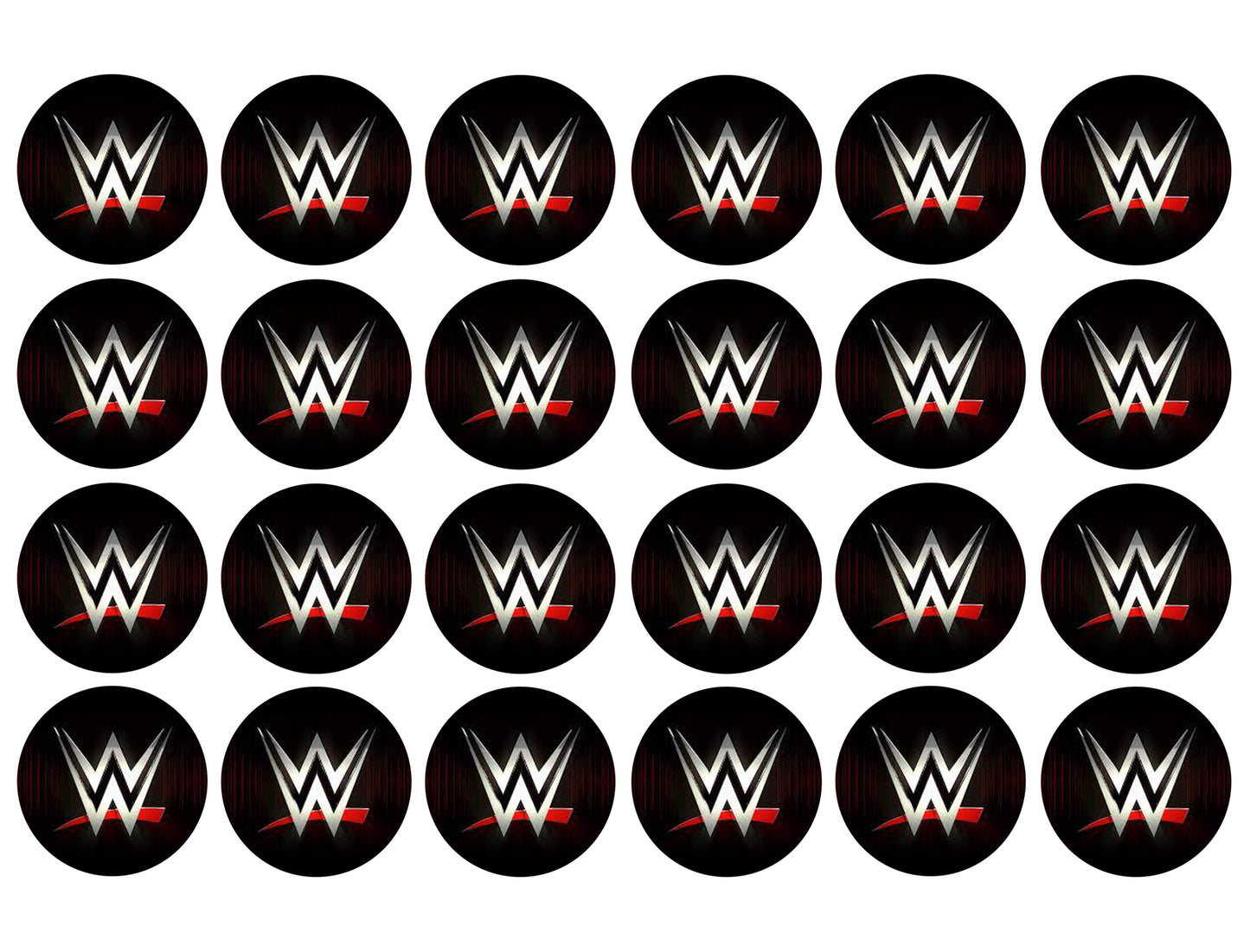 WWE World Wrestling Entertainment Logo Edible Cupcake Topper Images ABPID56024