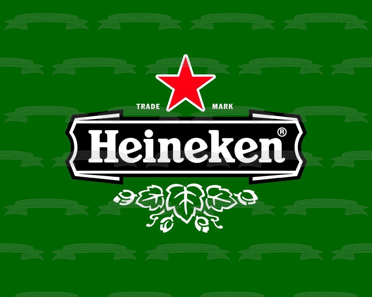 Imagen comestible para decoración de tarta con logotipo de cerveza Heineken ABPID56064 