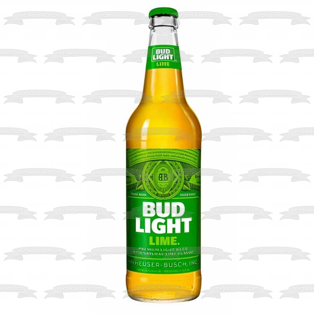 Bud Light Lime Beer Bottle Edible Cake Topper Image ABPID56067