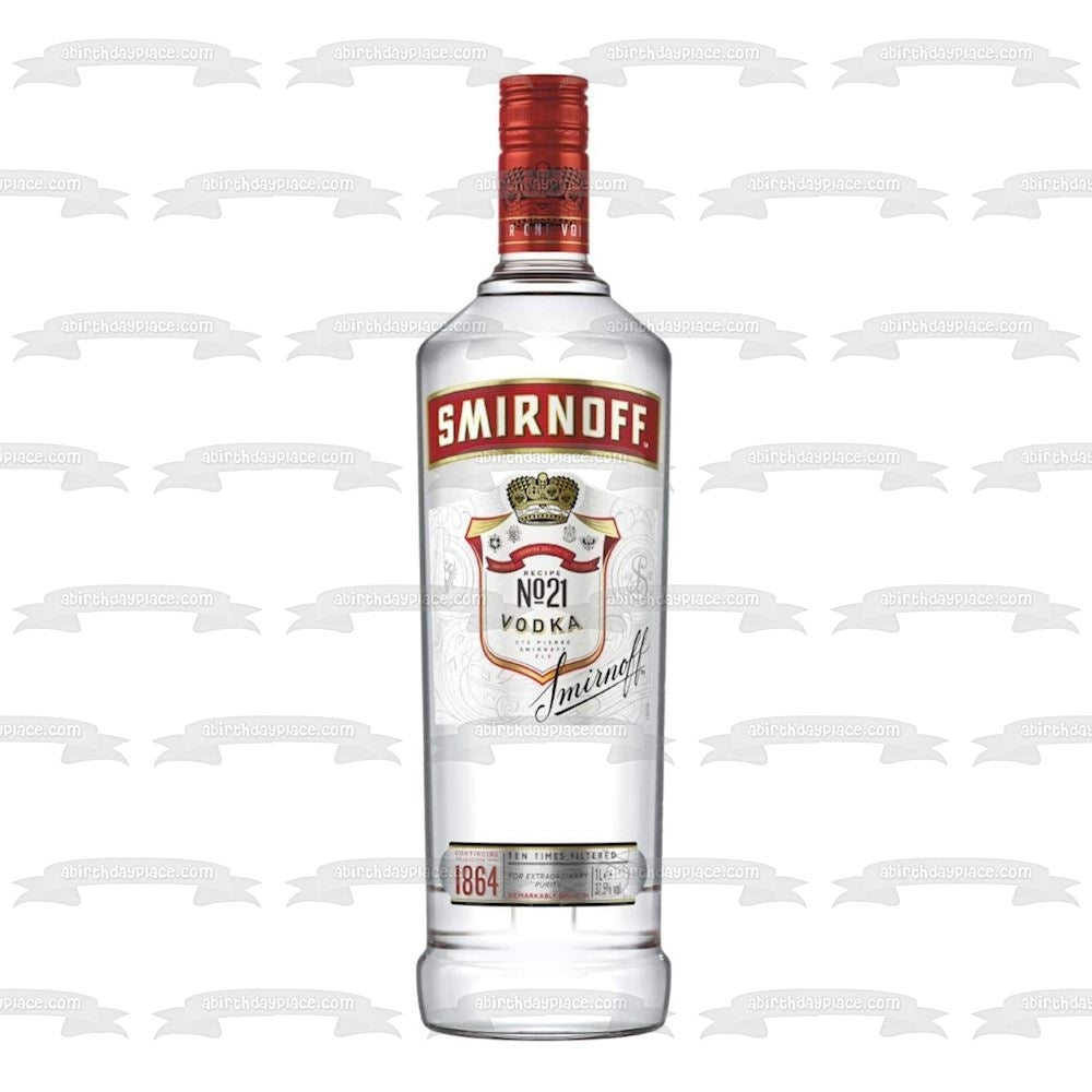 Smirnoff Vodka No21 Bottle Edible Cake Topper Image ABPID56068