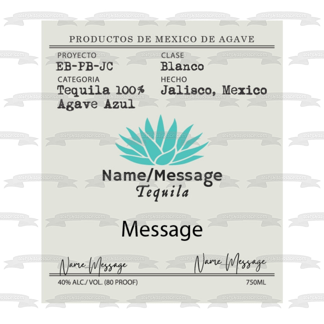 Etiqueta de Tequila Casamigos Personaliza tu nombre y mensaje Imagen comestible para decoración de tarta ABPID56088 