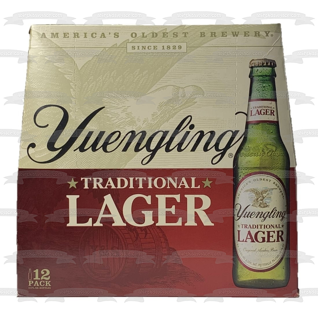 Yuengling Lager tradicional, paquete de 12 botellas, decoración comestible para tarta, imagen ABPID56152 