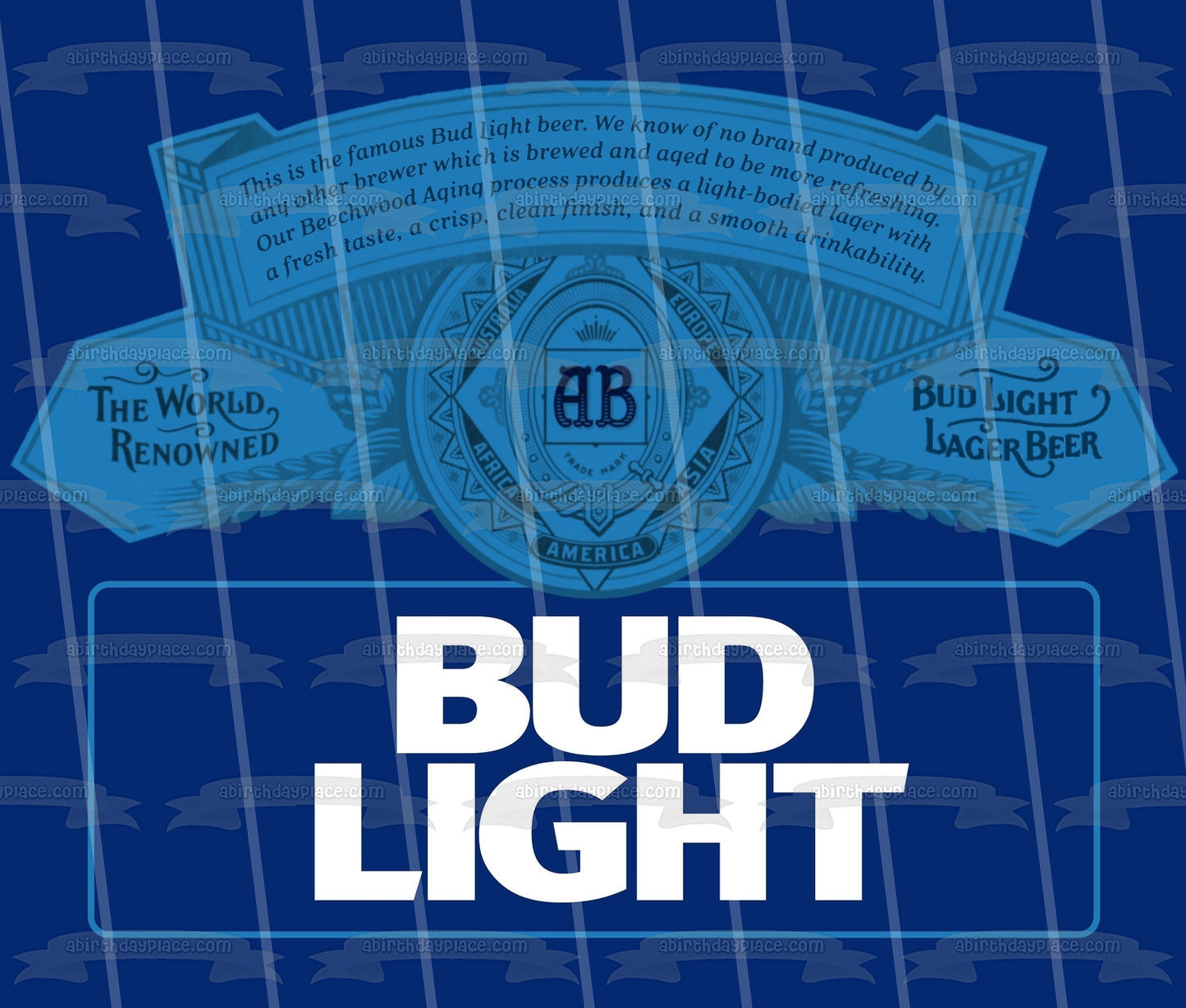 Bud Light Label Edible Cake Topper Image ABPID56178