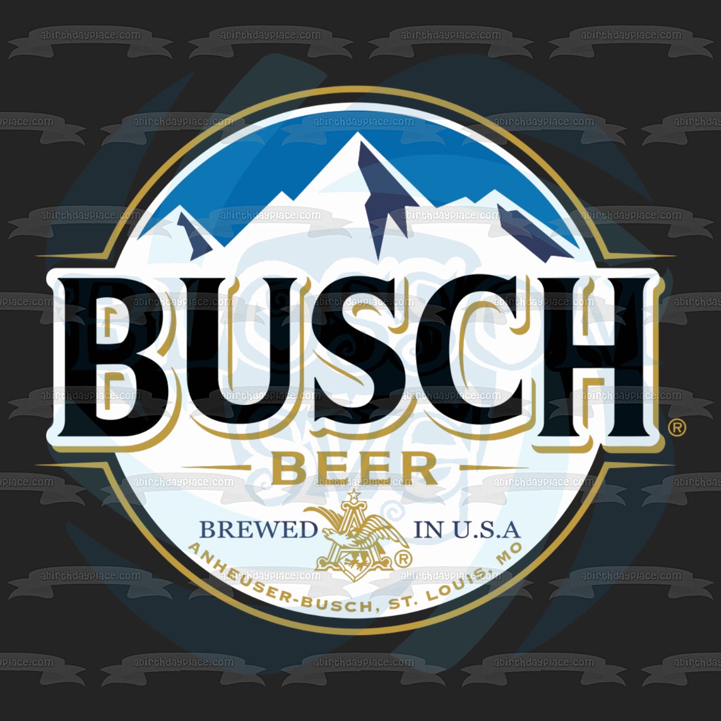 Imagen comestible para decoración de tarta con el logotipo de la cerveza Busch ABPID56201 