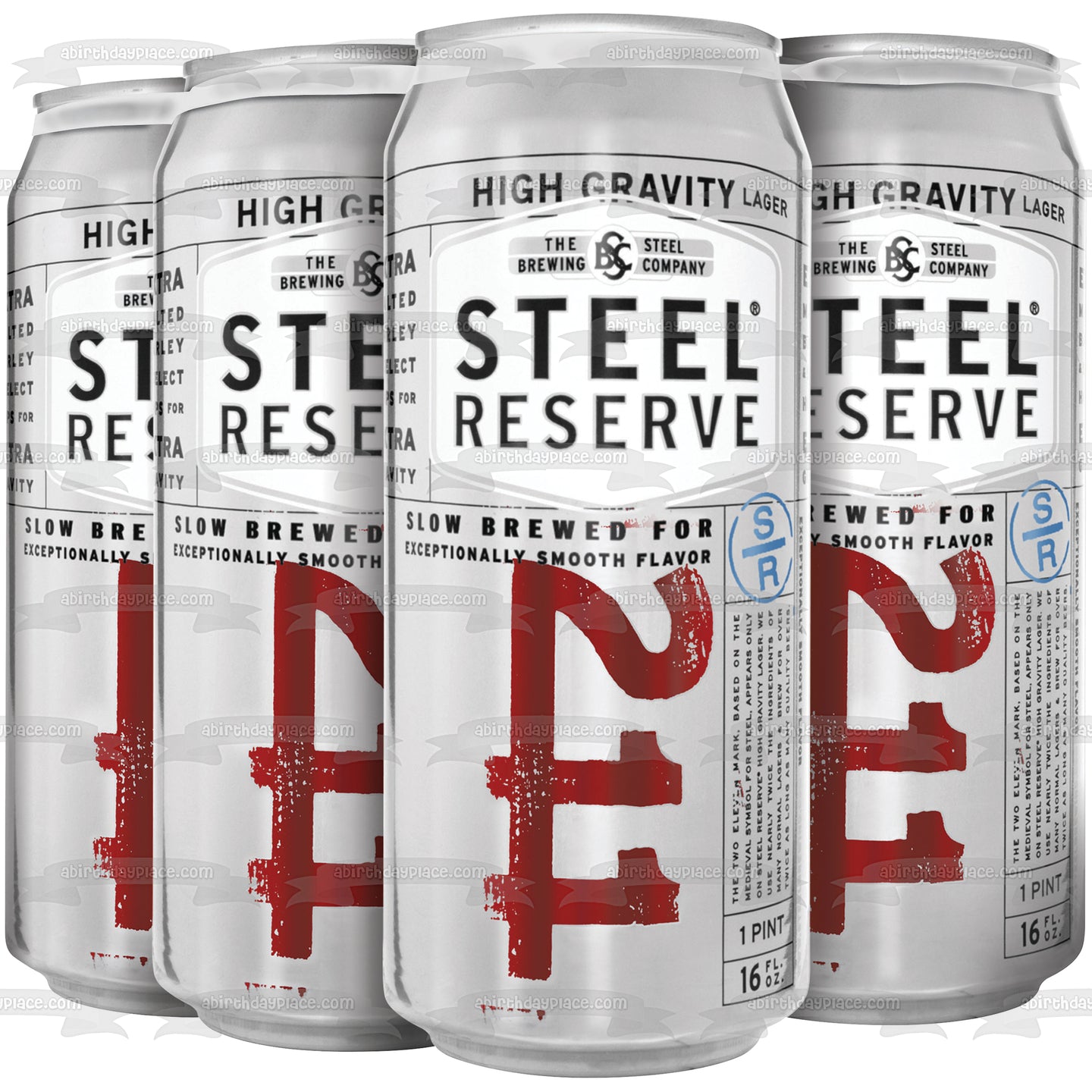 Steel Reserve 211 Beer Cans Edible Cake Topper Image ABPID56229