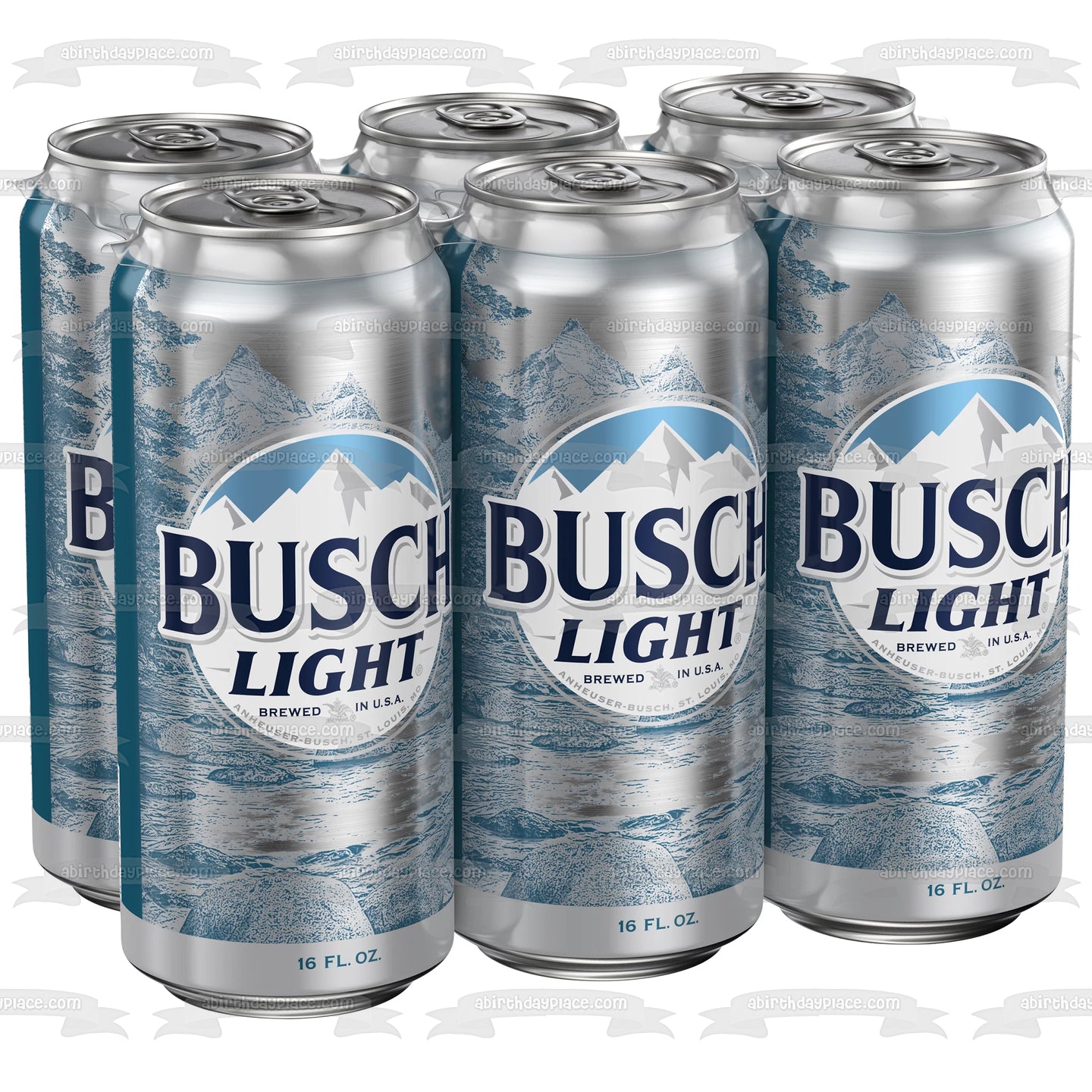 Busch Light 6 Pack of Cans Edible Cake Topper Image ABPID56233