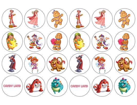 Personajes de Candyland Lord Licorice Frostine Mr. Mint Gloppy Edible Cupcake Topper Imágenes ABPID56258 