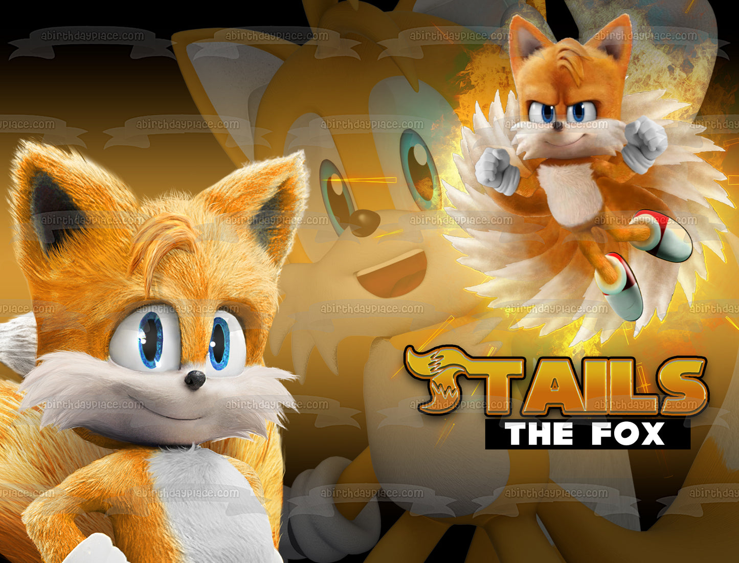 Imagen comestible para decoración de tarta de Sonic the Hedgehog 2 Tails the Fox ABPID56284 