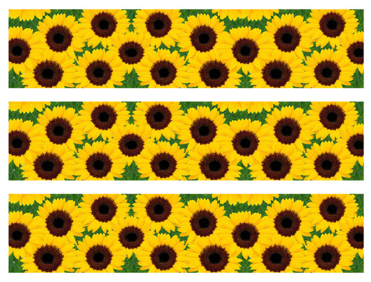 Tiras de imágenes comestibles para decoración de tartas con girasoles amarillos ABPID56381