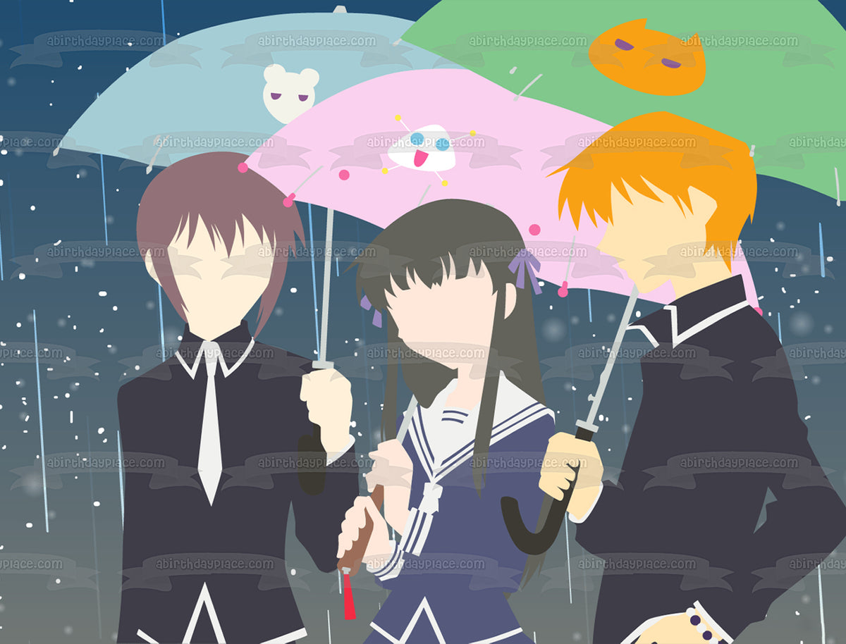 Fruits Basket Furuba Stylized Umbrellas Yuki Kyo Tohru Edible Cake Top A Birthday Place 5624