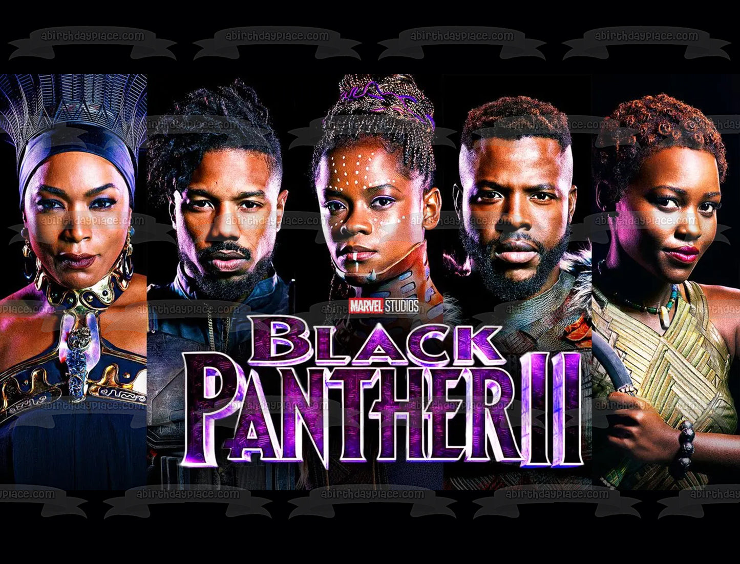 Black Panther 2 Elenco Ramonda Erik Shuri M'Baku Nakia Imagen comestible para decoración de tarta ABPID56562 