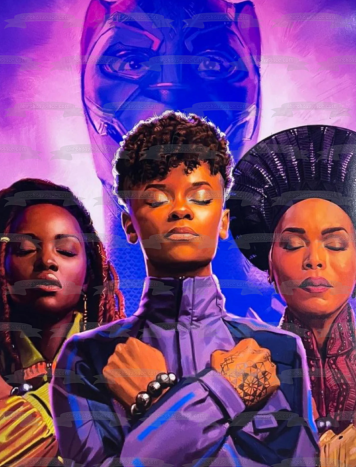 Black Panther 2 Wakanda Forever T'Challa Shuri Nakia Ramonda Póster estilizado Imagen comestible para decoración de tarta ABPID56569 