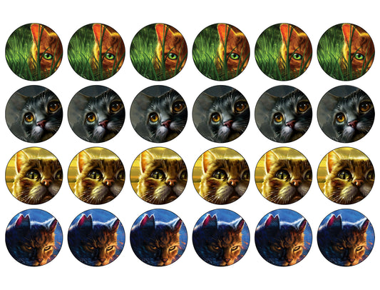 Warrior Cats Firestar Moonrise Twilight and Tiger Star Edible Cupcake Topper Images ABPID56596