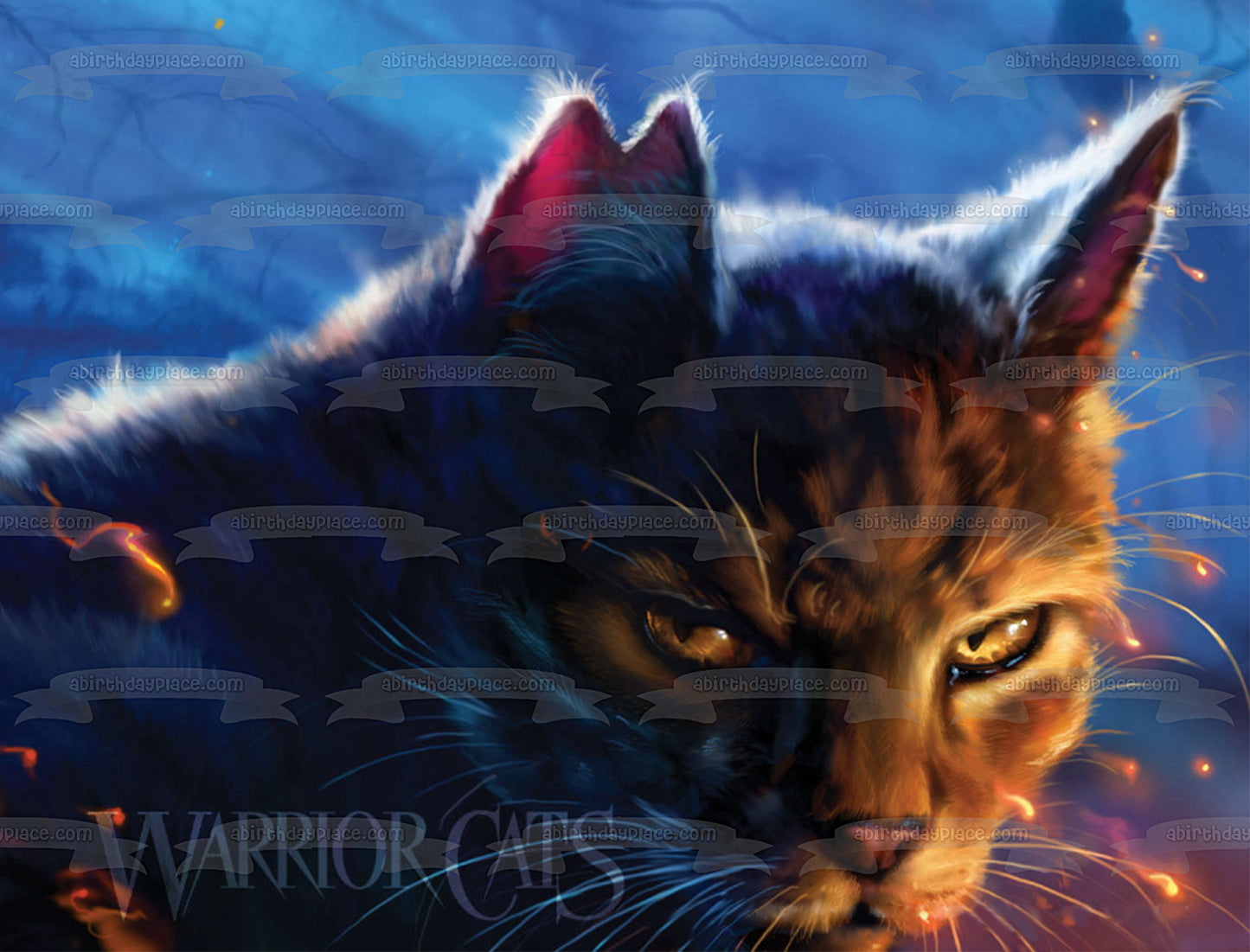 Imagen de decoración comestible para tarta con portada de libro de gatos guerreros, Tigerstar, ABPID56650 