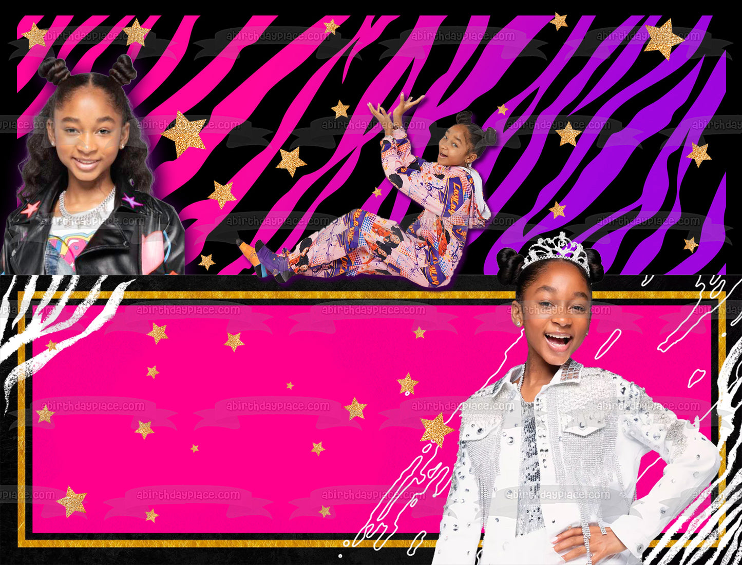 That Girl Lay Lay Zebra Rainbows Stars Nickelodeon TV Show Edible Cake Topper Imagen ABPID56778 