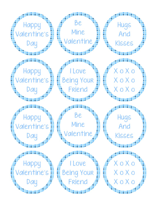 Blue Valentines Cupcake Toppers by Love Grows Wild Edible Cupcake Topper Images ABPID56999