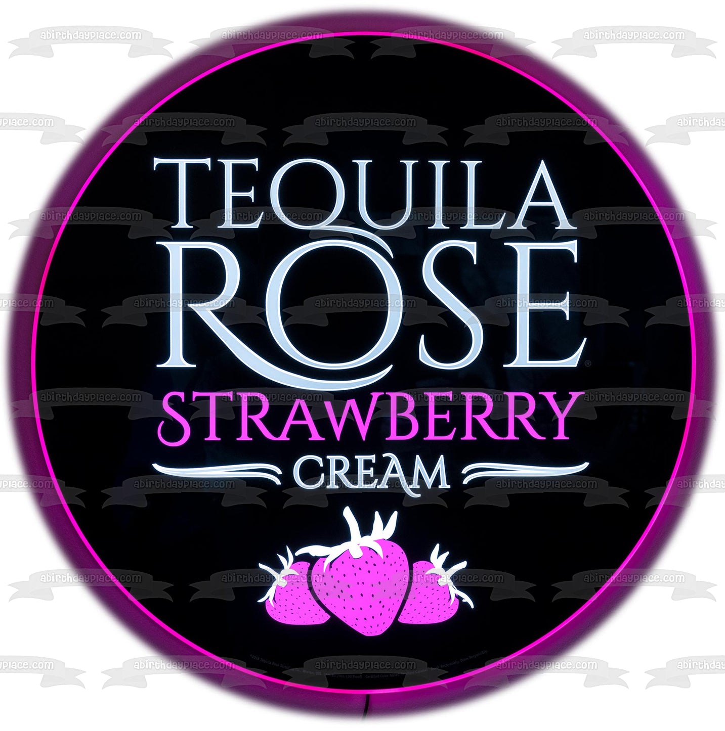 Tequila Rose Strawberry Cream Label Edible Cake Topper Image ABPID57333