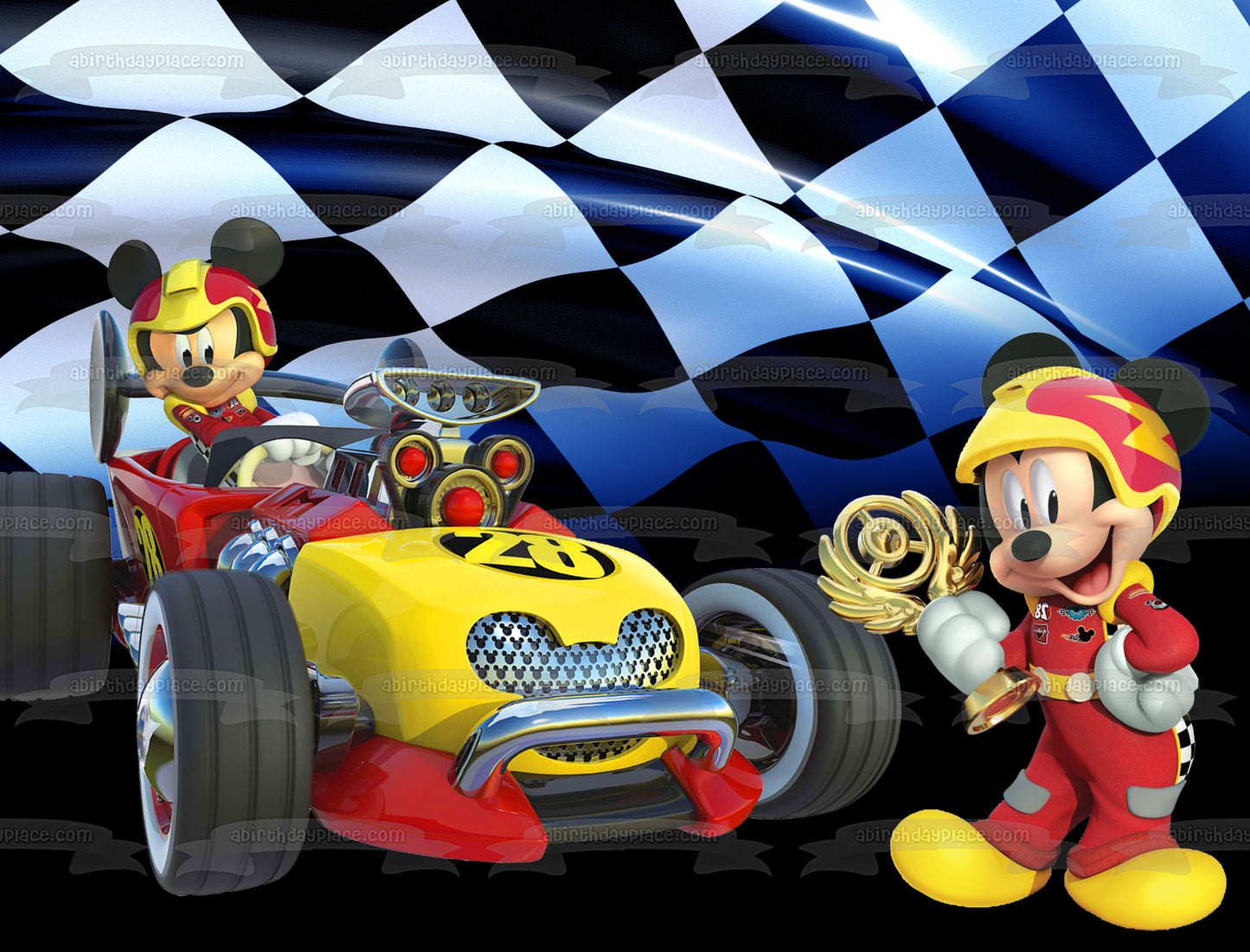 Mickey Roadster Racers Edible Cake Topper Image ABPID57477